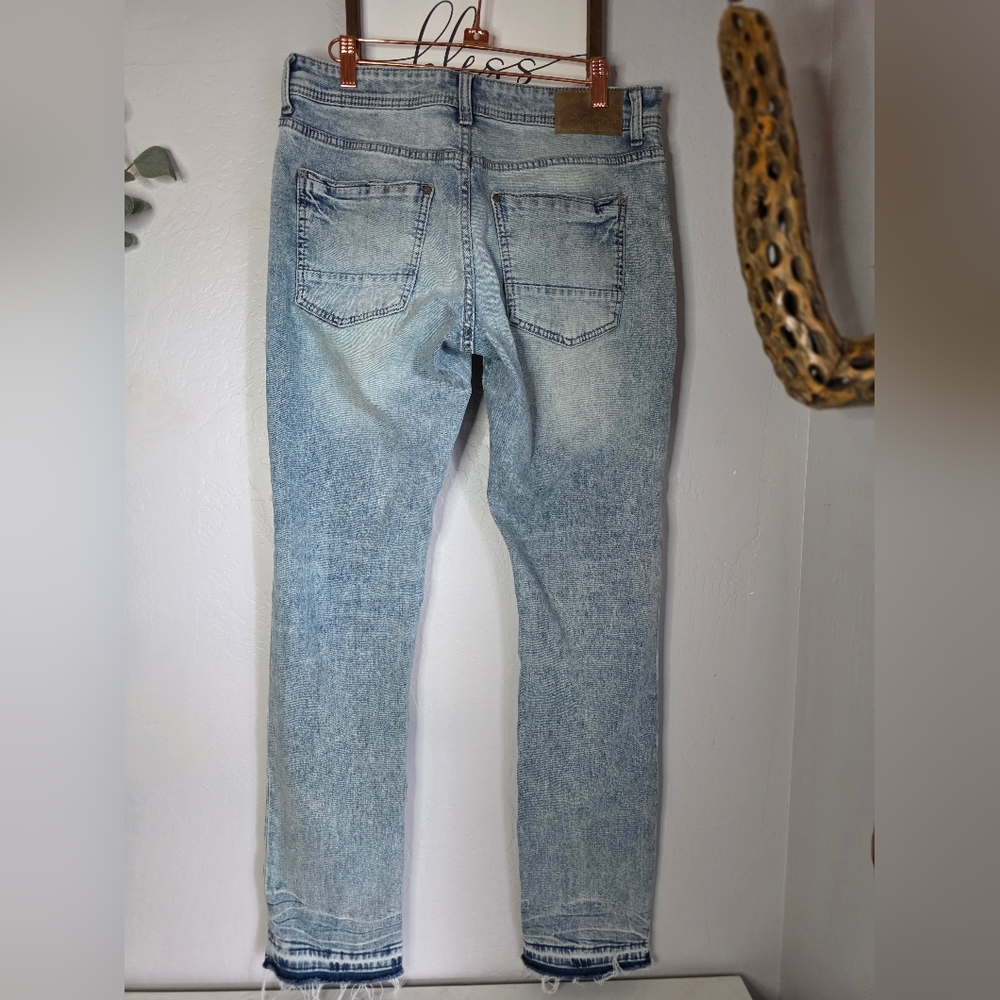 Departwest Seeker Taper Men's Distressed Light Blue Jeans Size 32x34 - Picture 5 of 10